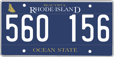 RI license plate 560156