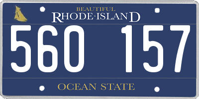 RI license plate 560157