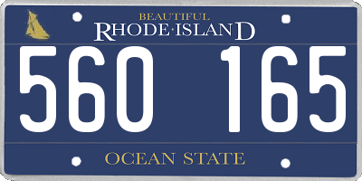 RI license plate 560165