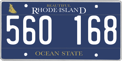 RI license plate 560168