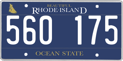 RI license plate 560175