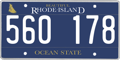 RI license plate 560178