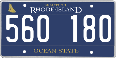 RI license plate 560180