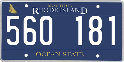 RI license plate 560181