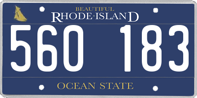 RI license plate 560183