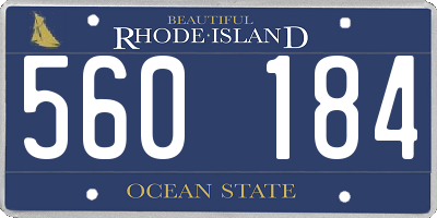 RI license plate 560184