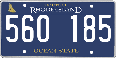 RI license plate 560185