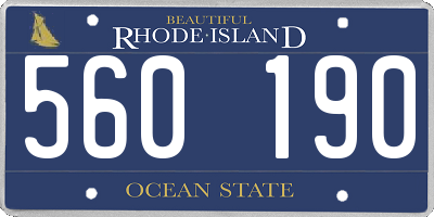RI license plate 560190