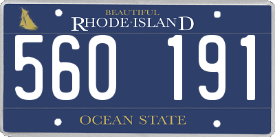 RI license plate 560191