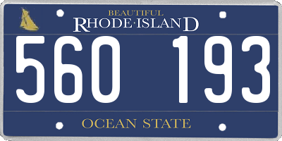 RI license plate 560193