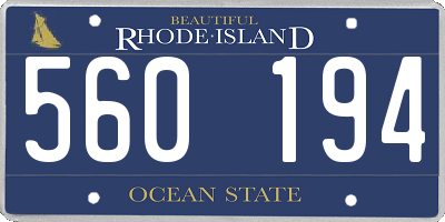 RI license plate 560194