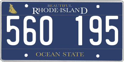 RI license plate 560195