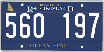 RI license plate 560197