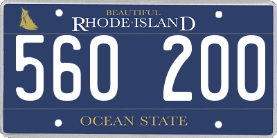 RI license plate 560200