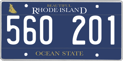 RI license plate 560201