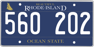 RI license plate 560202