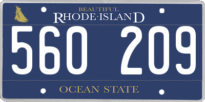 RI license plate 560209