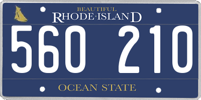 RI license plate 560210