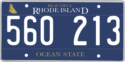 RI license plate 560213