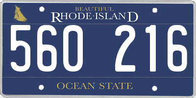 RI license plate 560216