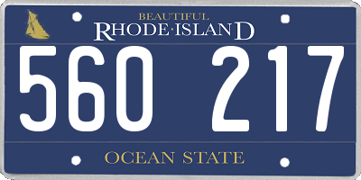 RI license plate 560217