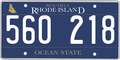RI license plate 560218