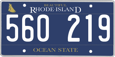 RI license plate 560219