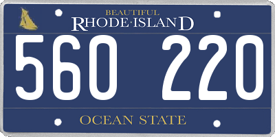 RI license plate 560220