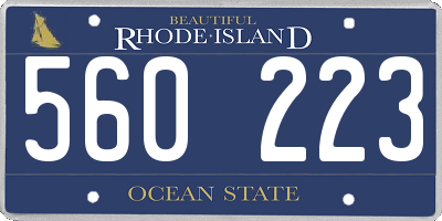 RI license plate 560223