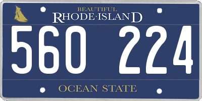 RI license plate 560224