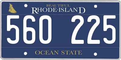 RI license plate 560225