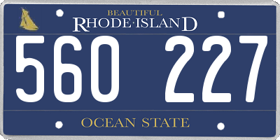 RI license plate 560227