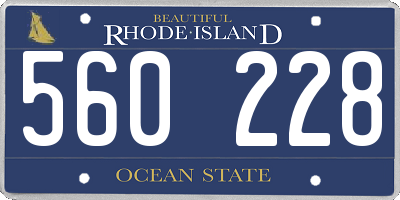 RI license plate 560228