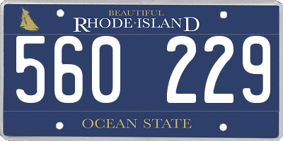 RI license plate 560229