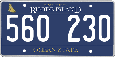 RI license plate 560230