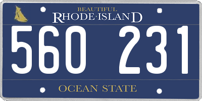 RI license plate 560231