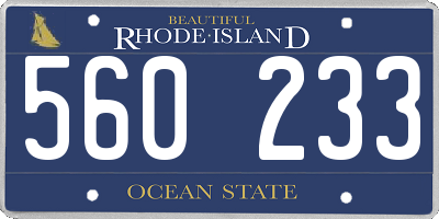 RI license plate 560233