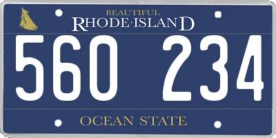 RI license plate 560234
