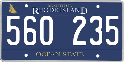 RI license plate 560235