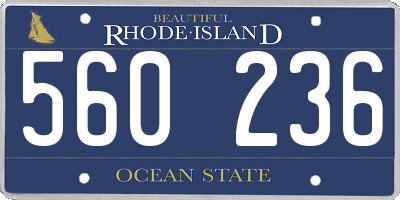 RI license plate 560236