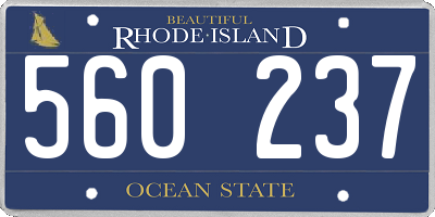 RI license plate 560237
