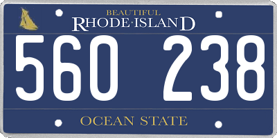 RI license plate 560238