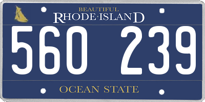 RI license plate 560239