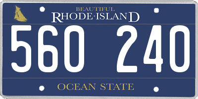 RI license plate 560240