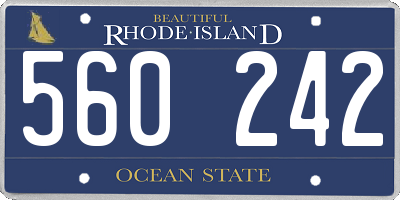 RI license plate 560242
