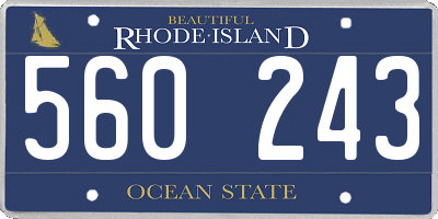 RI license plate 560243