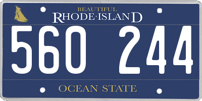 RI license plate 560244