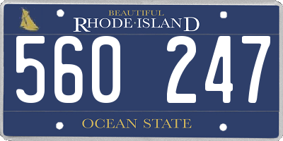RI license plate 560247