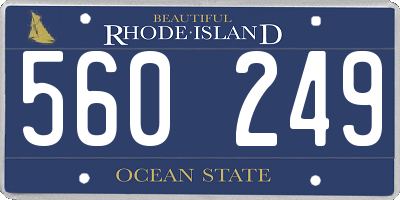 RI license plate 560249