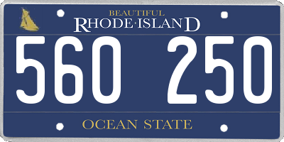 RI license plate 560250